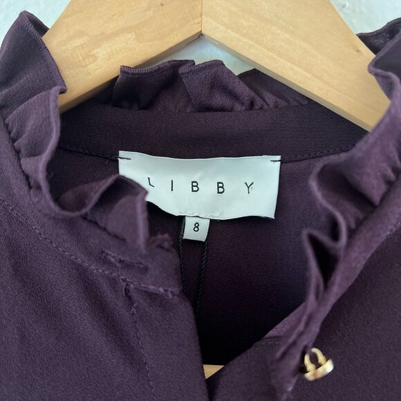 Libby London Canterbury Aubergine Dress Size 8 NWT - Picture 5 of 7
